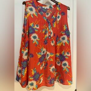 Rose and Olive Coral flowered top.